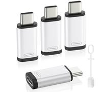 MoKo Lightning to USB C Adapter 4Pack, NOT for Earbuds/Headphones/OTG, USB-C to Lightning Adapter for iPhone 15/16 Pro/16 Pro Max/Plus,Galaxy S24,iPad,ONLY for 36W Fast Charging/Data Sync, White/Black