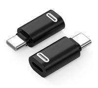 MoKo Lightning to USB-C Adapter for iPhone 17 Air 16 15, 2 Pack, Black PD