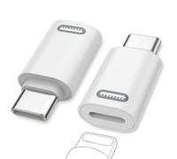 MoKo Lightning to USB-C Adapter for iPhone 17 Air 16 15, 2 Pack, White PD | Not for Earphone/Portable Storage Devices/iPencil, Charging Only, Lightning Female to USB-C Male, For USB-C Phones