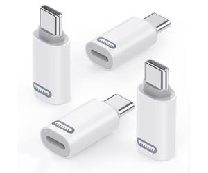 MoKo Lightning to USB-C Adapter for iPhone 17 Air 16 15, 4 Pack