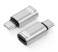 MoKo Lightning to USB C Adapter for iPhone 17 Air 16 15 Pro Max Plus, Galaxy S25 S24 S23, iPad Pro/Air, 2 Pack USB-C to Lightning Adapter for Fast Charging/Data Transfer, Not for Audio/OTG, Silver PD