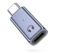 MoKo Lightning to USB C Audio Adapter Support Line Control, USB C Male to Female Lightning Headphone Earphone Adapter for iPhone 16 15 Pro Max Plus, iPad Air/Pro, Not for Charging/Data Transfer, Gray