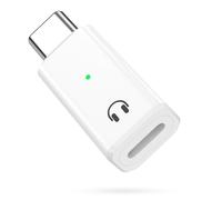 MoKo Lightning to USB C Audio Adapter Support Line Control, USB C Male to Female Lightning Headphone Earphone Adapter for iPhone 16 15 Pro Max Plus, iPad Air/Pro, Not for Charging/Data Transfer, White