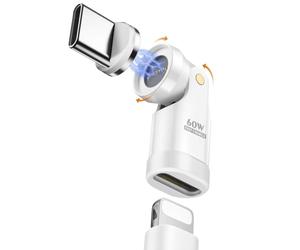 MoKo Lightning to USB C Magnetic Adapter 60W, White