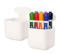 MoKo Magnetic Dry Erase Marker Holder 2Pack, Magnetic Marker Holder for Whiteboard, Magnetic Pen Holder Pencil Storage Organizer for Office, Locker, Refrigerator, White