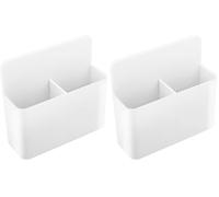 MoKo Magnetic Dry Erase Marker Holder, Magnetic Pen Holder for Whiteboard, Refrigerator, Storage Pencil Organizer Locker Accessories for School, Office, Home - White (Pack of 2)