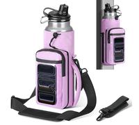 MoKo Magnetic Gym Bag, Magnetic Water Bottle Holder with Clear Phone Pouch, Built-in 4 Magnets Fitness Bag for Men and Women Compatible with Most Water Bottles, Gym Accessories Gifts, Purple