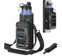 MoKo Magnetic Gym Bag, Magnetic Water Bottle Holder with Clear Phone Pouch, Built-in 4 Magnets Fitness Bag for Men and Women Compatible with Most Water Bottles, Gym Accessories Gifts, Black