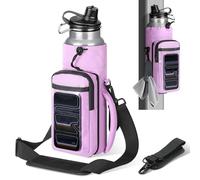 MoKo Magnetic Gym Bag, Magnetic Water Bottle Holder with Clear Phone Pouch, Built-in 4 Magnets Fitness Bag for Men and Women Compatible with Most Water Bottles, Gym Accessories Gifts, Purple
