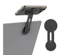 MoKo Magnetic Laptop Phone Holder, 180° Adjustable Continuity Camera Mount for iOS 16/macOS 13 Ventura, Fits iPhone 14/13/12 Series, Slim Computer Expansion Bracket Stand for Smartphone, Black