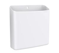 MoKo Magnetic Lint Bin and Laundry Bin, Wall-Mount Organiser, White | Stores lint, pegs, dryer sheets and detergent pods; attaches to metal magnetically or hangs through the mounting hole.