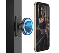MoKo Magnetic Phone Holder for Gym, 360° Adjustable Gym Phone Holder, Dual Magnet Phone Mount for MagSafe, Compatible with iPhone 16 15 14 13 12 Series, Gym Accessories for Women Men, Black
