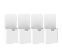 MoKo Magnetic Storage Box, [4 PCS] Pencil Holder for Storing Markers, School Supplies, Erasers, Organizer for Fridge, Desk, Locker, Magnetic Surfaces - White