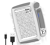 MoKo Magnifying Glass for Reading, Rechargeable 5/20/45X Full Page Book Magnifier, Magnifying Glass with Light 3 Modes, Folding Handheld Reading Magnifiers for Seniors Elderly Low Visions, Grey