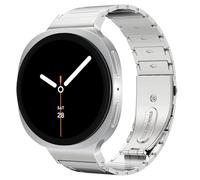 MoKo Metal Band for Samsung Galaxy Watch 8 Band 40mm 44mm/Galaxy Watch 8 Classic 46mm, Business Stainless Steel Strap Adjustable Metal Wristband Replacement for Men Women, Silver