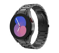 MoKo Metal Strap Compatible with Samsung Galaxy Watch 7 FE 6 5 4 Strap 40mm 44mm/Watch 6 Classic 43mm 47mm/5 Pro 45mm/4 Classic 42mm 46mm, No Gap Stainless Steel Replacement Watch Band, Black