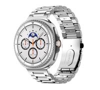 MoKo Metal Strap Compatible with Samsung Galaxy Watch 8 Strap 40mm 44mm/Galaxy Watch 8 Classic 46mm, No Gap Business Stainless Steel Band for Men Women, Silver