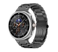 MoKo Metal Strap Compatible with Samsung Galaxy Watch 8 Strap 40mm 44mm/Galaxy Watch 8 Classic 46mm, No Gap Business Stainless Steel Band for Men Women, Black