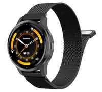 MoKo Metal Watch Band Compatible with Garmin Venu 4 41mm/3S/2S; Vivoactive 4S; Forerunner 265S/255S, 18mm Stainless Steel Mesh Replacement Strap Quick Release Wristband for Men Women, Black
