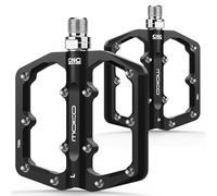 MoKo Mountain Bike & MTB Pedals, Lightweight CNC Machined Aluminium Bicycle Pedals with 24 Replaceable Steel Pins & 3 Sealed Bearings, 9/16" Fits Road/City/BMX/E-Bike