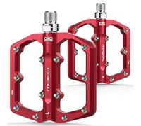 MoKo Mountain Bike & MTB Pedals, Lightweight CNC Machined Aluminium Bicycle Pedals with 24 Replaceable Steel Pins & 3 Sealed Bearings, 9/16" Fits Road/City/BMX/E-Bike