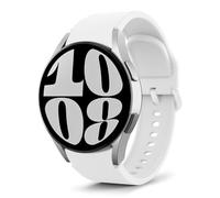 MoKo No Gap Strap Compatible with Samsung Galaxy Watch 7 FE 6 5 4 Strap 40mm 44mm/Watch 6 4 Classic 43mm 47mm 42mm 46mm/5 Pro 45mm, 20mm Soft Silicone Sport Band for Men Women, White