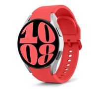 MoKo No Gap Strap Compatible with Samsung Galaxy Watch 7 FE 6 5 4 Strap 40mm 44mm/Watch 6 4 Classic 43mm 47mm 42mm 46mm/5 Pro 45mm, 20mm Soft Silicone Sport Band for Men Women, Red