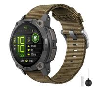 MoKo Nylon Watch Band Compatible with Garmin Instinct 3 45mm ; Instinct 2/2 Solar/2 Surf/2 Tactical ; Instinct Tactical/Tide/Esports/Solar, 22mm Quick Release Replacement Wristband, Khai/Silver
