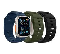 MoKo 3Pack Ocean Band Compatible with Apple Watch Ultra 2 Strap 49mm 46mm 45mm 44mm 42mm for Men Women,Silicone Replacement Strap Wrist band for iWatch Series 10 9 8 7 6 5 4 SE Ultra 2,B/A/D