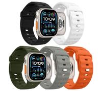 MoKo 5Pack Ocean Band Compatible with Apple Watch Ultra 2 Strap 49mm 46mm 45mm 44mm 42mm for Men Women,Silicone Replacement Strap Wrist band for iWatch Series 10 9 8 7 6 5 4 SE Ultra 2,ColrC