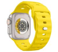 MoKo Ocean Band Compatible with Apple Watch Ultra 2 Strap 49mm 46mm 45mm 44mm 42mm for Men Women, Silicone Replacement Wrist Band for iWatch Series 10 9 8 7 6 5 4 SE Ultra 2, Yellow