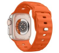 MoKo Ocean Band Compatible with Apple Watch Ultra 2 Strap 49mm 46mm 45mm 44mm 42mm for Men Women,Silicone Replacement Strap Wrist band for iWatch Series 10 9 8 7 6 5 4 SE Ultra 2, Orange
