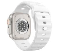 MoKo Ocean Band Compatible with Apple Watch Ultra 3/2/1 49mm,S11/S10 46mm,9/8/7 45mm,SE3/SE2/SE/6/5/4 44mm,3/2/1 42mm,Silicone Replacement Strap Wrist Band for Men Women, White