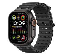 MoKo Ocean Band Compatible with Apple Watch Ultra 3/2/1 49mm, Upgraded Silicone Sports Bands 46mm 45mm 44mm for Men Women, Series 11/10/9/8/7/6/5 SE3/2/1 Breathable Strap with Metal Connector, A-Bk/Bk