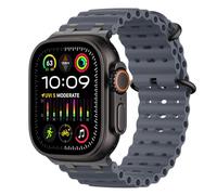 MoKo Ocean Band Compatible with Apple Watch Ultra 3/2/1 49mm, Upgraded Silicone Sports Bands 46mm 45mm 44mm for Men Women, Series 11/10/9/8/7/6/5 SE3/2/1 Breathable Strap with Metal Connector,Bk/AnBlu