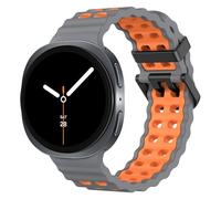 MoKo Ocean Sport Strap Compatible with Samsung Galaxy Watch 8 Strap 40mm 44mm/Galaxy Watch 8 Classic 46mm, Soft Silicone Breathable Band for Men Women, Space Grey/Orange