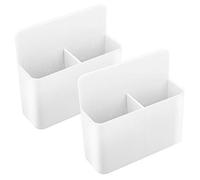 MoKo Pack of 2 Magnetic Dry Erase Marker Holder, Magnetic Pen Pencil Holder Storage Organizer for School Supplies, Whiteboard, Refrigerator and Other Magnetic Surfaces, White