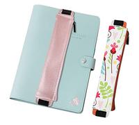 MoKo Pencil Case (2 Pack), PU Leather Pen Pencil Pouch Holder Stationery Zipper Bag with Elastic Strap for Pens, Pencils, Markers, Eraser - Printing & Gold Pink