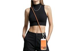 MoKo Phone Lanyard Crossbody Charging Cable USB C, PD240W USB-C to USB-C Lanyard Cable, Anti-Theft Phone Strap for iPhone 17 16, Samsung S26 S25 Ultra/FE, Android Phones, Daily Outdoor(Orange/3.93ft)