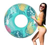 MoKo Pool Float with Handles for Adults, Inflatable Swimming Pool Float Large Fun Print Pool Raft Water Toys Floaties for Adults Swim Ring for Summer Beach Pool, Colorful