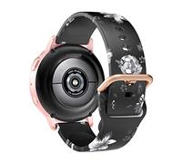 MoKo Print Strap Compatible with Samsung Galaxy Watch 7 FE 6 5 4 Strap 40mm 44mm/6 4 Classic 43mm 47mm 42mm 46mm/5 Pro 45mm/3 41mm/Active 2, 20mm Silicone Printed Pattern Band, Gray Flower