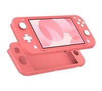 MoKo Protective Case Compatible with Nintendo Switch Lite, Soft Silicone Cover Rubber Anti-Scratch Shockproof Shell Case Accessories for Switch Lite Console and Controller, Coral Pink
