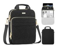 MoKo Puffer Tablet Sleeve Bag 13 inch iPad Air M3 2025, iPad Pro M4 & Air M2 2024, Pro 12.9" M2&M1, Galaxy Tab S8/S9 Plus 12.4", 360° Edge Protection Puffy Bag with Handle & Shoulder Strap, Black