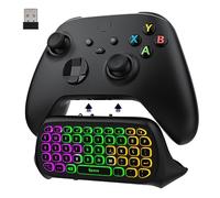 MoKo RGB Backlight Keyboard for Xbox One Controller, Xbox Series X/S, Wireless Chatpad Keypad with 2.4G Receiver&3.5mm Audio Jack, Xbox Accessories Mini Game keyboard for Xbox One/One S/Elite/2, Black