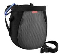 MoKo Rock Climbing Chalk Bag, Bouldering Chalk Bag Bucket with Adjustable Belt & Carabiner Drawstring Climbing Chalk Bag for Rock Climbing Weight Lifting Gymnastics Crossfit - Black & Gray
