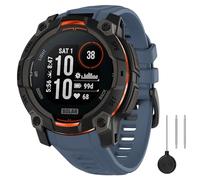 MoKo Rubber Sport Watch Band Compatible with Garmin Instinct 3 Solar 45mm/Instinct 3 Amoled 45mm, Adjustable Watch Band Replacement Waterproof Lightweight Strap Wristband, Twilight Blue