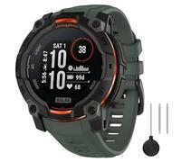 MoKo Rubber Sport Watch Band Compatible with Garmin Instinct 3 Solar 45mm/Instinct 3 Amoled 45mm, Adjustable Watch Band Replacement Waterproof Lightweight Strap Wristband, Army Green