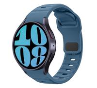 MoKo Rugged No Gap Straps Compatible with Samsung Galaxy Watch 7 FE 6 5 4 Strap 40mm 44mm/Watch 6 4 Classic 43mm 47mm 42mm 46mm/Watch 5 Pro 45mm, Silicone Replacement Sport Band Men, Blue