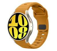 MoKo Rugged No Gap Straps Compatible with Samsung Galaxy Watch 7 FE 6 5 4 Strap 40mm 44mm/Watch 6 4 Classic 43mm 47mm 42mm 46mm/Watch 5 Pro 45mm, Silicone Replacement Sport Band Men, Yellow