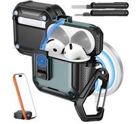 MoKo Safety Lock Case for AirPods 4 (2024), Apple Green+Black